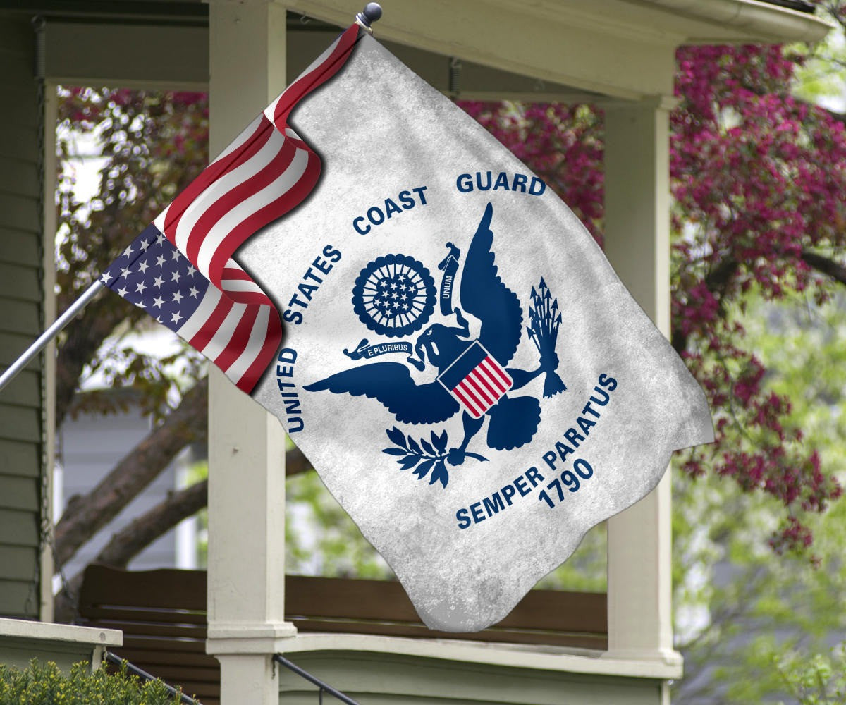 American United States Coast Guard Flag US Military Fourth Of July Decorations Outdoor