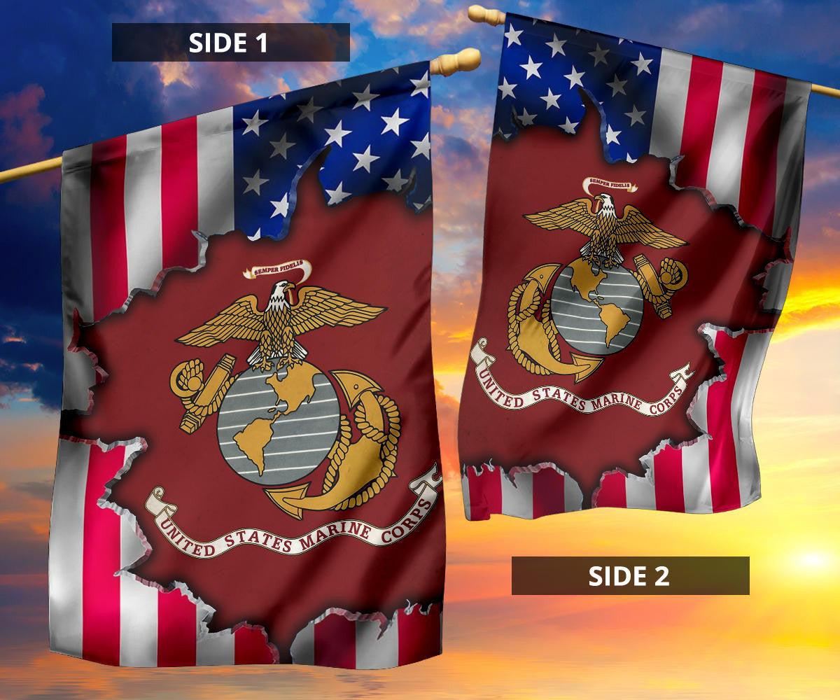 US Marine Corps Flag American Flag 4th Of July Yard Decorations Patriotic Merch