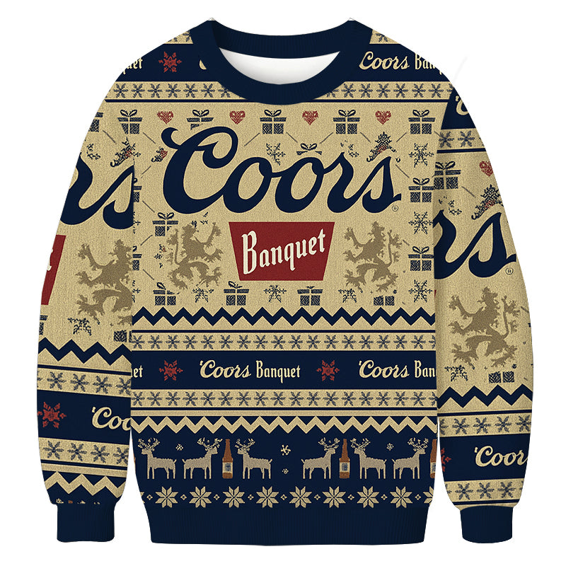 Coors Banquet Snowing Christmas Ugly Sweatshirt Christmas Cozy Winter Wear Gift Ideas