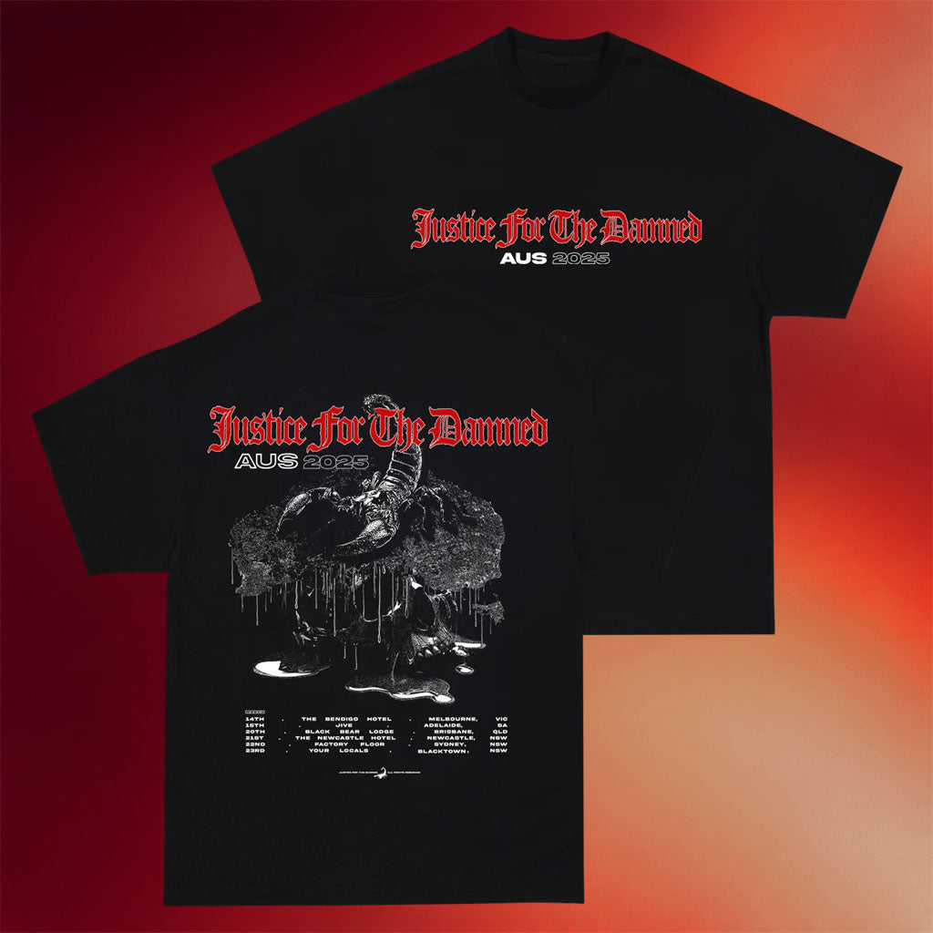 Justice For The Damned Merch JFTD 2025 AU T-Shirt Music Related Gifts For Guys