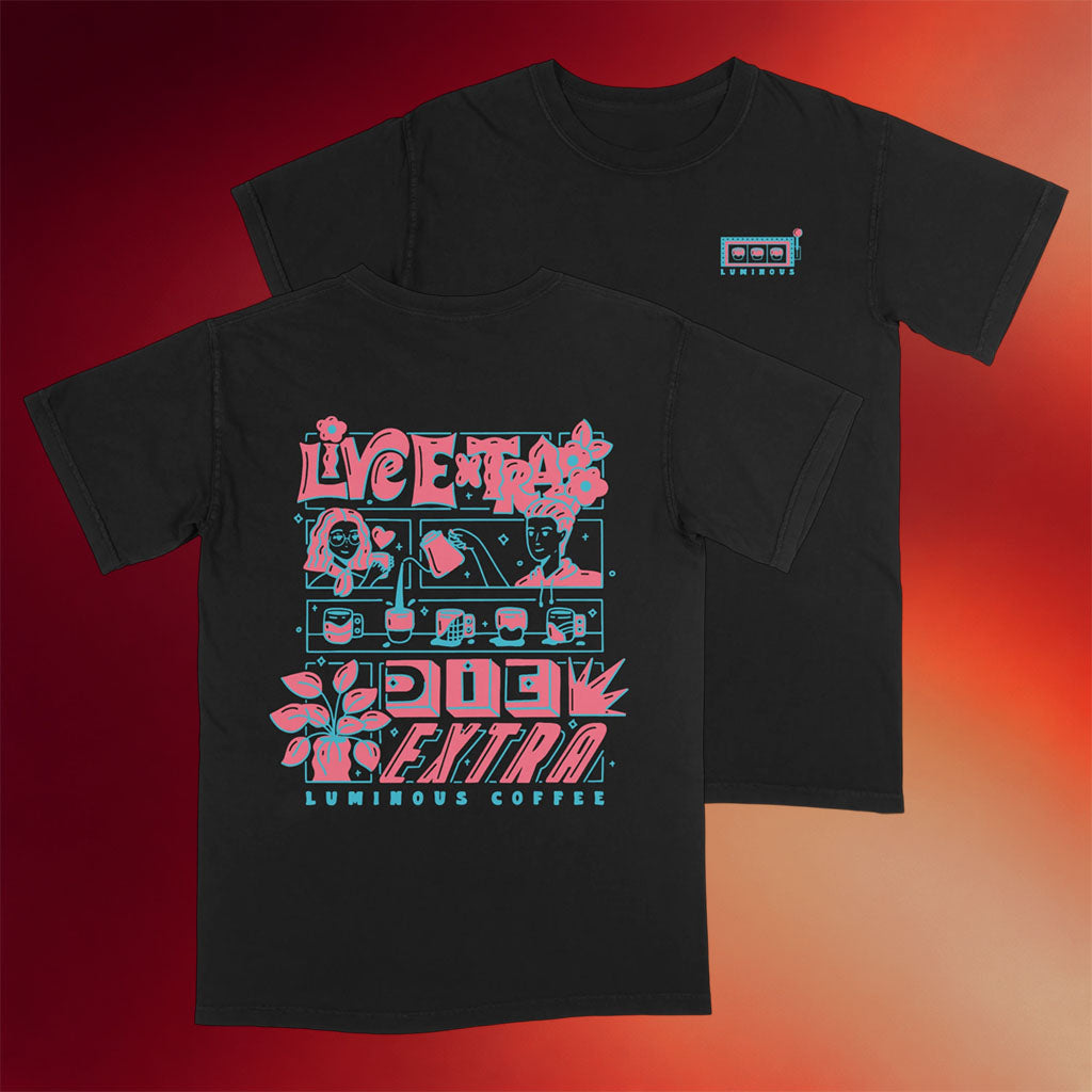 Love Luminous Merch 2026 Live Extra T-Shirt Black Luminous Coffee Shirt Gift For Friends
