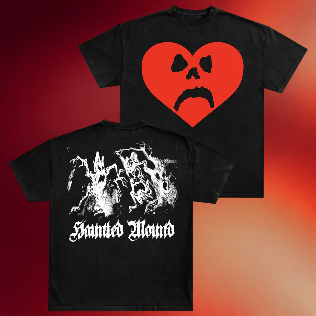 Haunted Mound Merch Heart Black T-Shirt Haunted Mound Shirt Unique Gift For Dudes