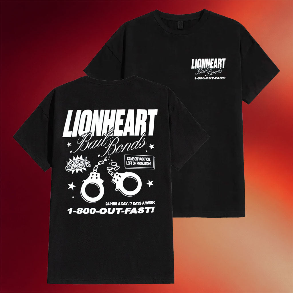Lionheart Merch 2026 Bail Bonds T-Shirt Black Cool Gifts For Music Lovers