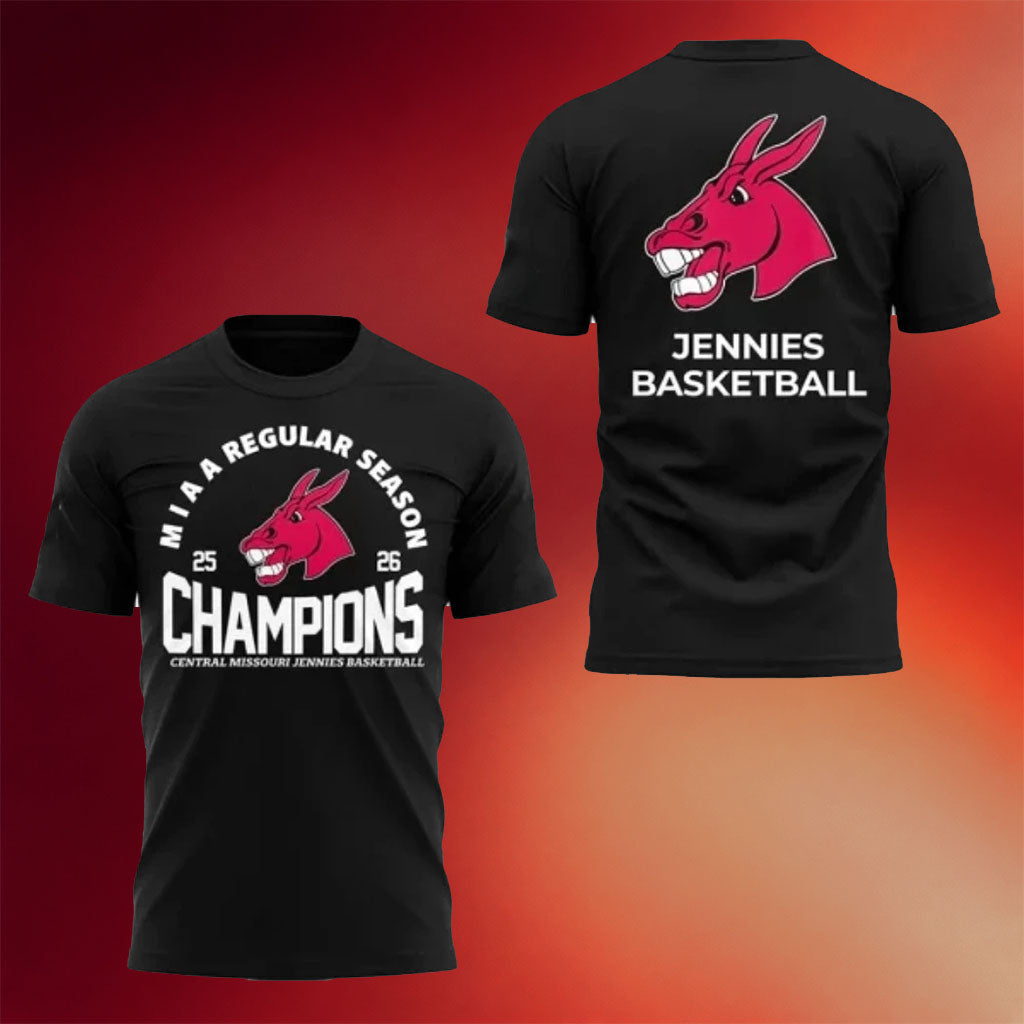Jennies Basketball Miaa Regular Season Champions 2026 Logo T-Shirt Basketball Enthusiast Gifts