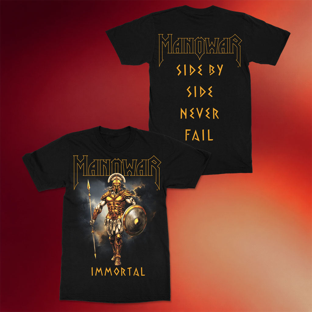 Manowar Merch 2026 Immortal T-Shirt Side By Side Never Fail Shirt Gifts For Band Fans