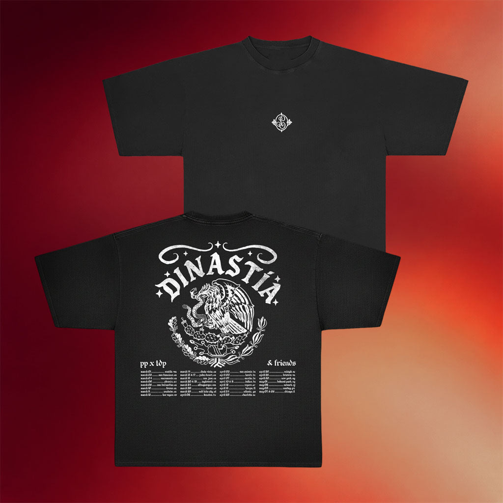 Peso Pluma Merch 2026 Dinastia Tour Crest Dateback T-Shirt Present For Music Fans