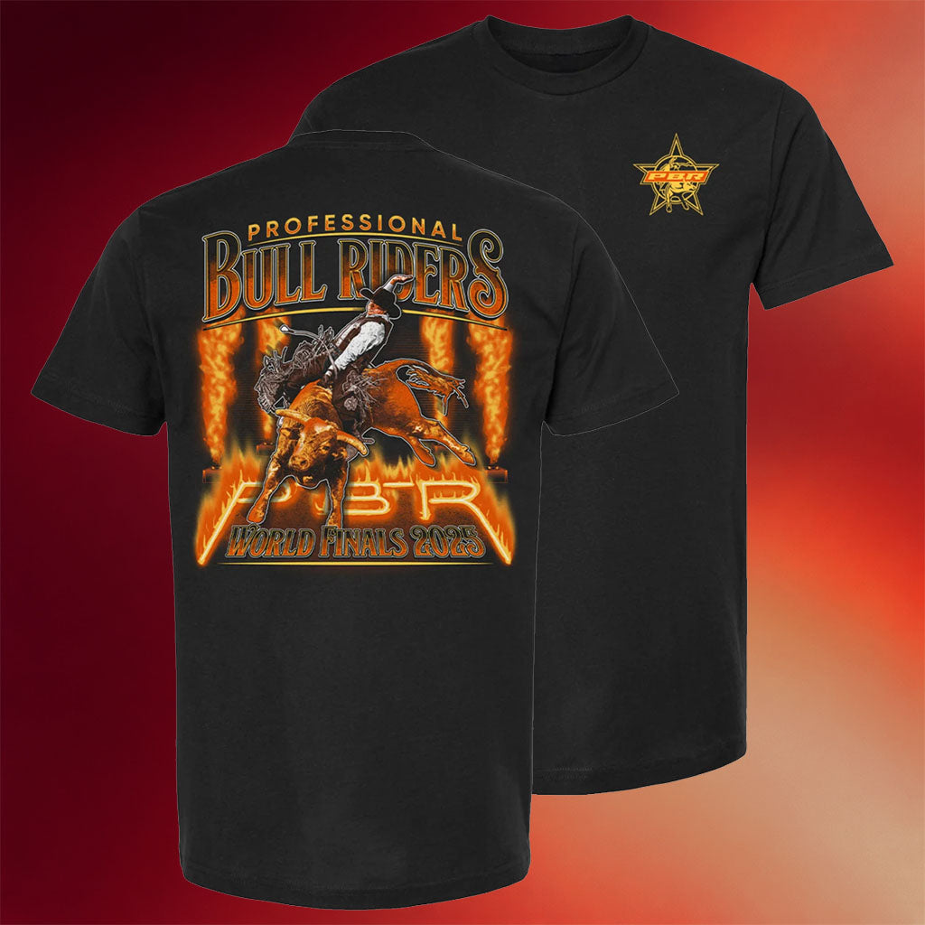 PBR Merch PBR World Finals 2025 Fire And Flames T-Shirt Black Best Gifts For Dad