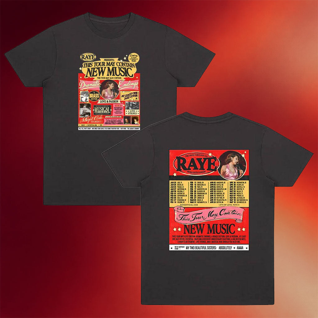 Raye Merch 2026 This Tour May Contain New Music T-Shirt Raye Tour Merch Gifts For Music Fans