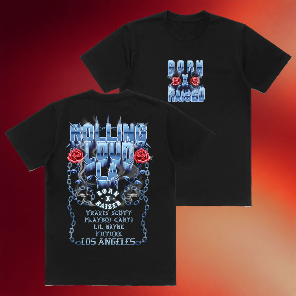 Rolling Loud Merch BR X RL Chrome Rose T-Shirt Gifts For Music Lovers
