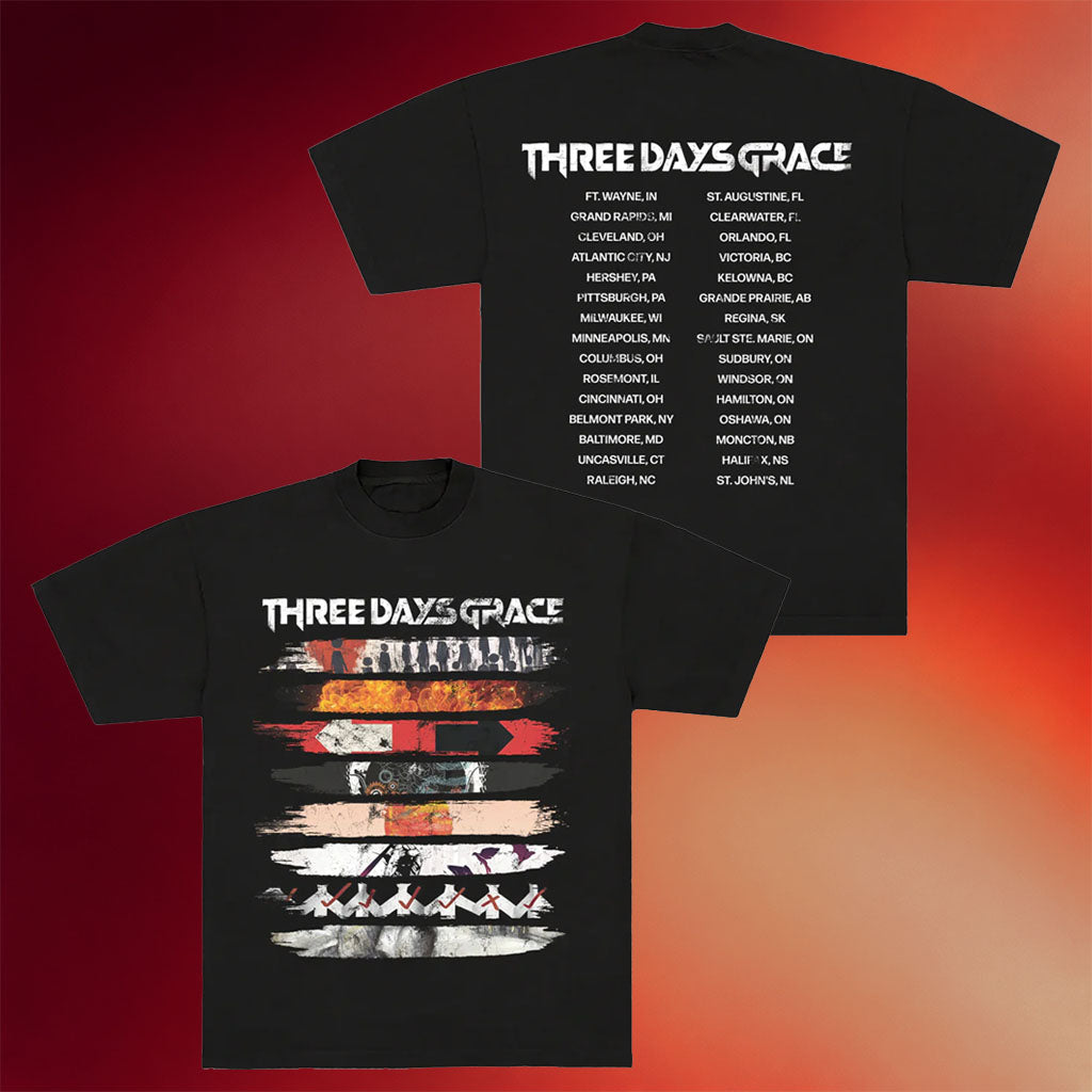 Three Days Grace Merch 2026 Album Stripe Tour T-Shirt Presents For Rock Music Lovers