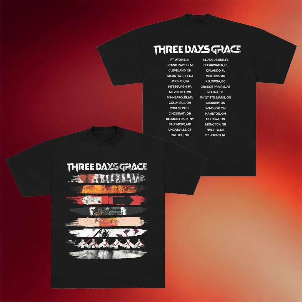 Three Days Grace Merch 2026 Album Stripe Tour T-Shirt Best Gifts For Rock Music Lovers