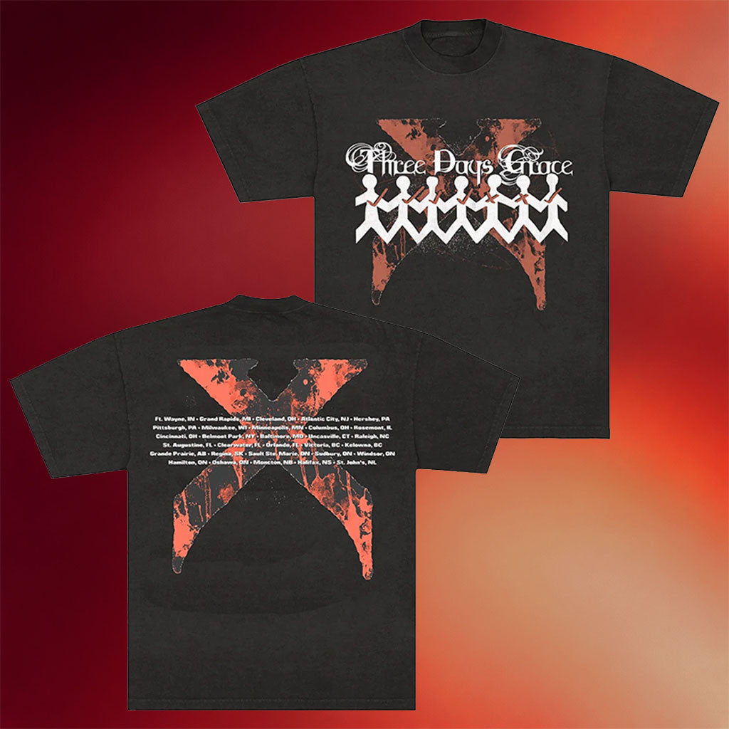 Three Days Grace Merch One-X 2026 Tour T-Shirt Best Gifts For Rock Music Lovers