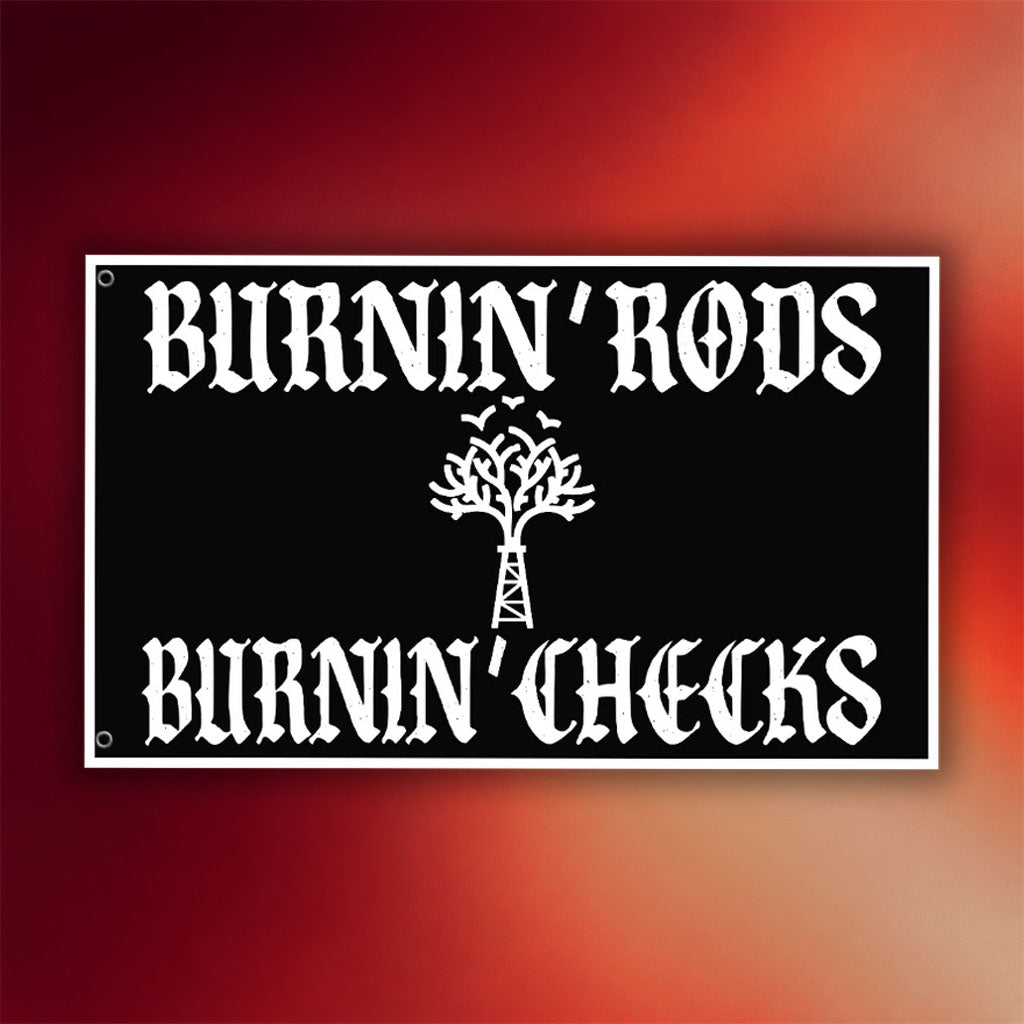 Treaty Oak Revival Merch 2026 Burnin_ Rods Burnin_ Checks Flag Gifts For Rock Music Fans