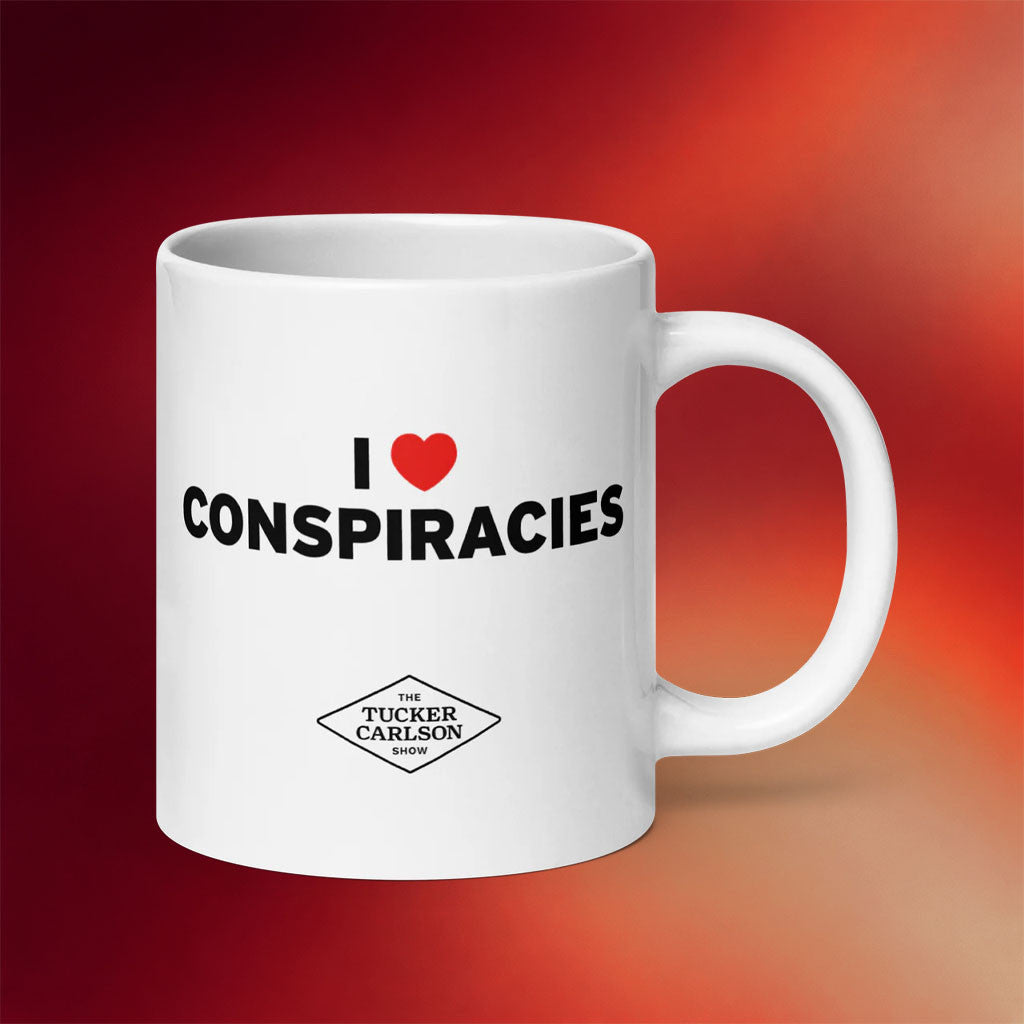 Tucker Carlson Merch 2026 I Heart Conspiracies Mug Tucker Carlson Cup Best Gifts For Dad