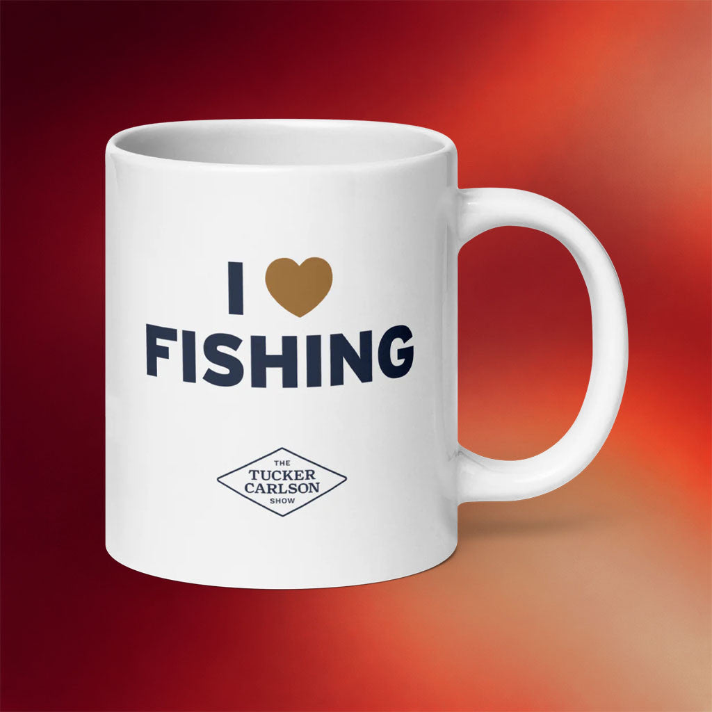 Tucker Carlson Merch 2026 I Heart Fishing Mug I Love Fishing Cup Gifts For Fishers