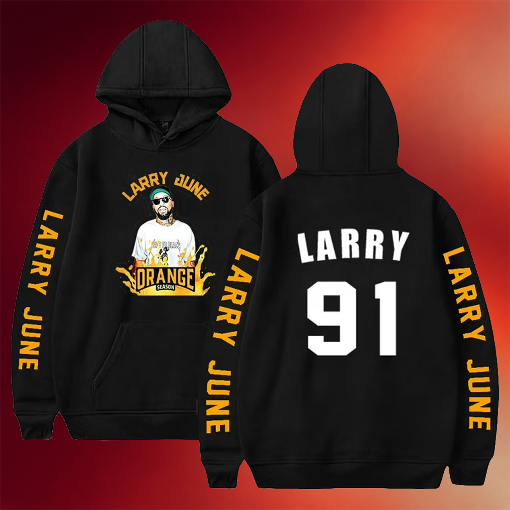 Larry June Merch Rapper Larry June 91 Logo Hoodie Streetwear Clothes Gifts For Fans