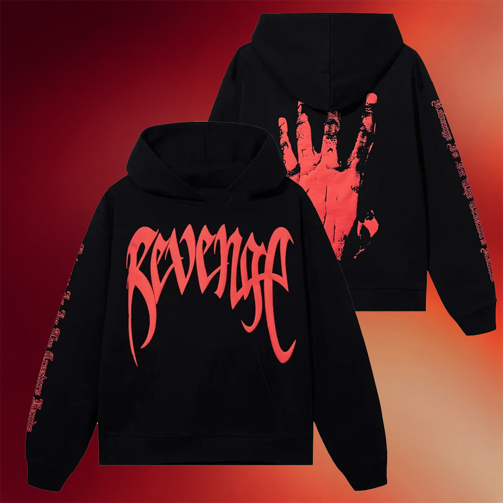 Revenge Merch X Kill Hoodie Hand Revenge Hoodie Black Red Best Gifts For Him
