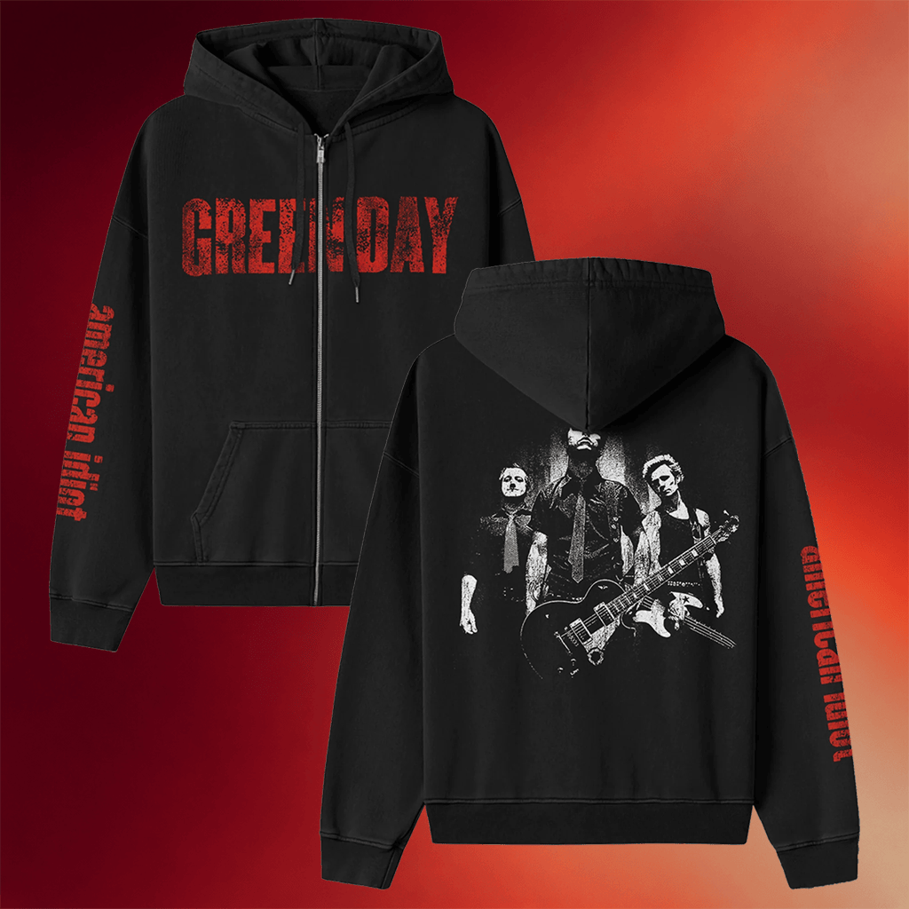 Green Day Merch American Idiot Photo Back Zip Hoodie Green Day Hoodie Birthday Gift For Brother