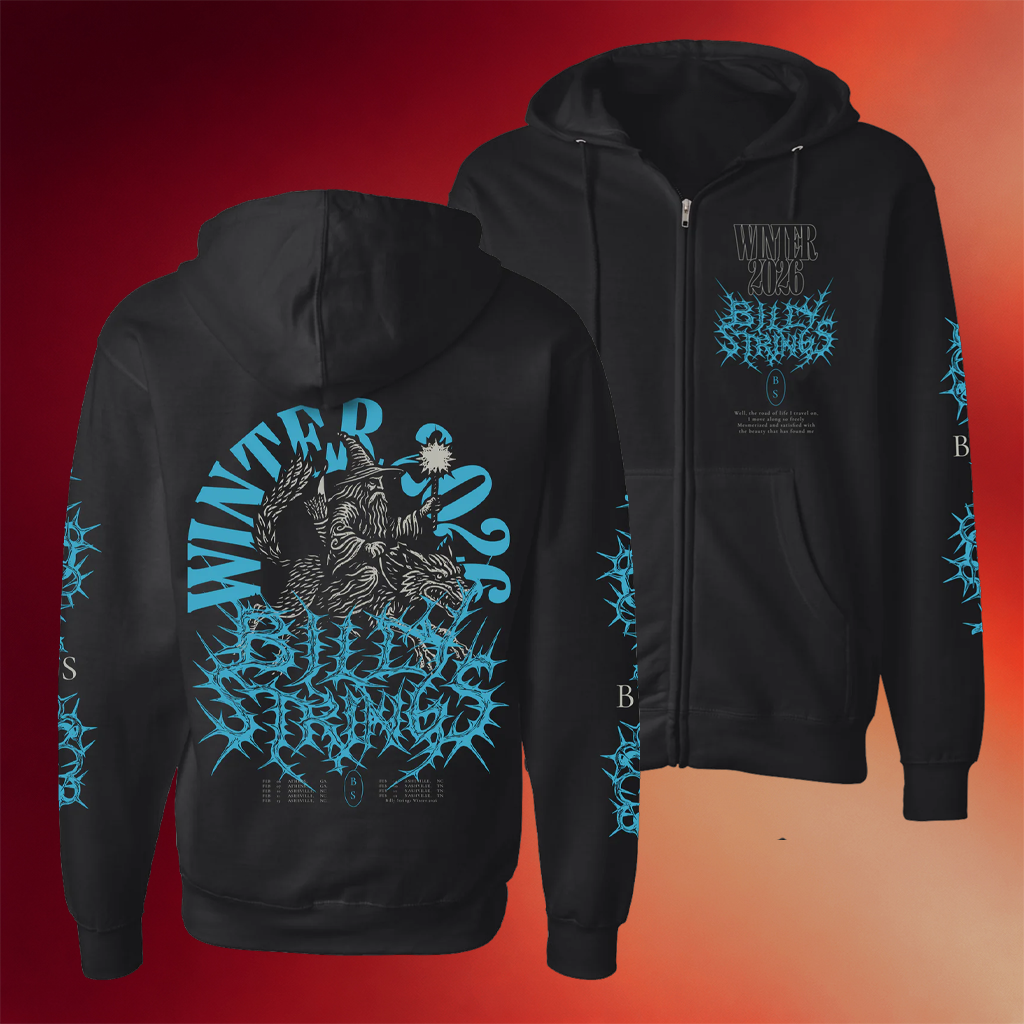 Billy Strings Merch Wizard Metal Zip Up Hoodie With Dates Billy Strings Hoodie Gifts For Him