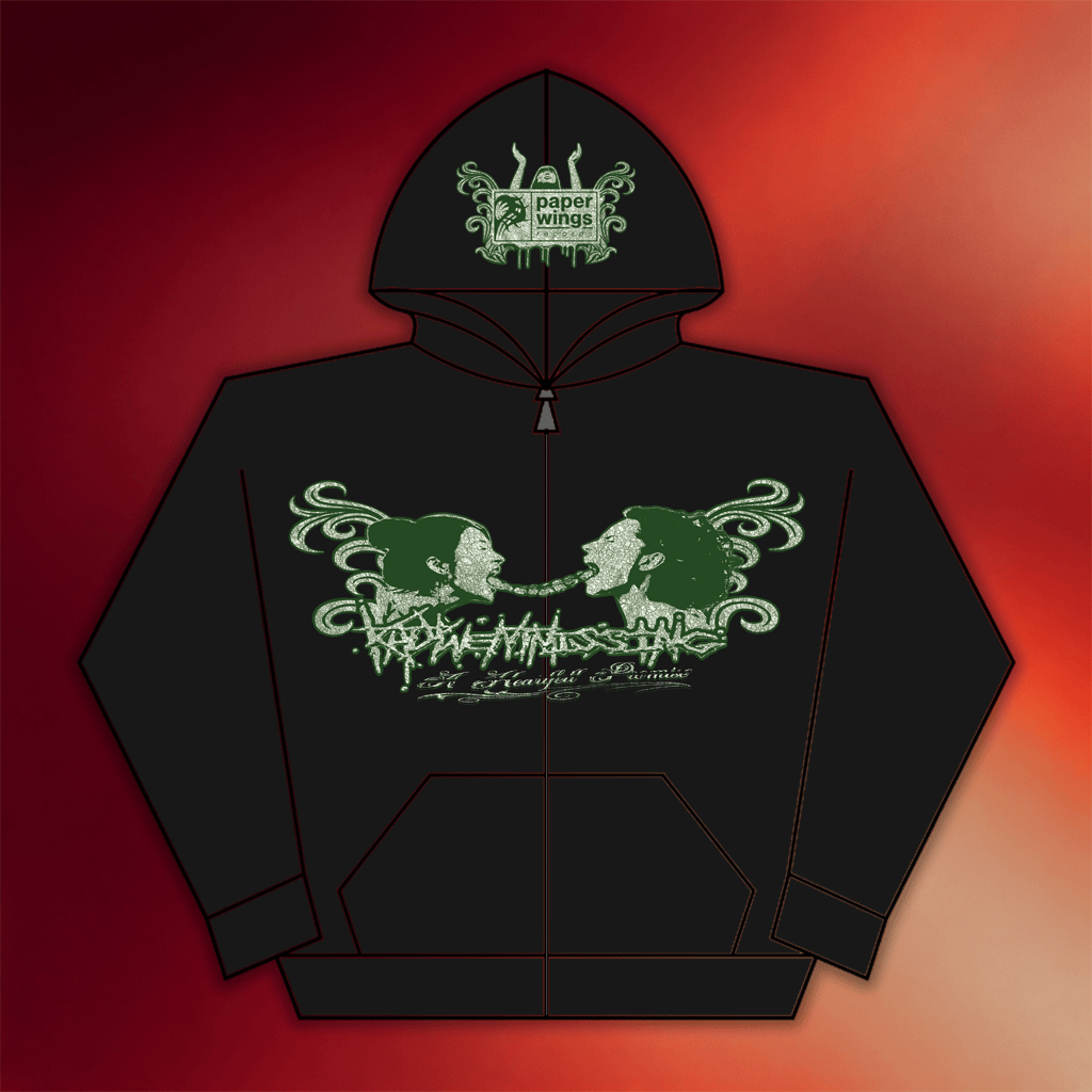 Paper Wings Records Merch Katywentmissing Black Zip Up Hoodie Birthday Gift For BFF