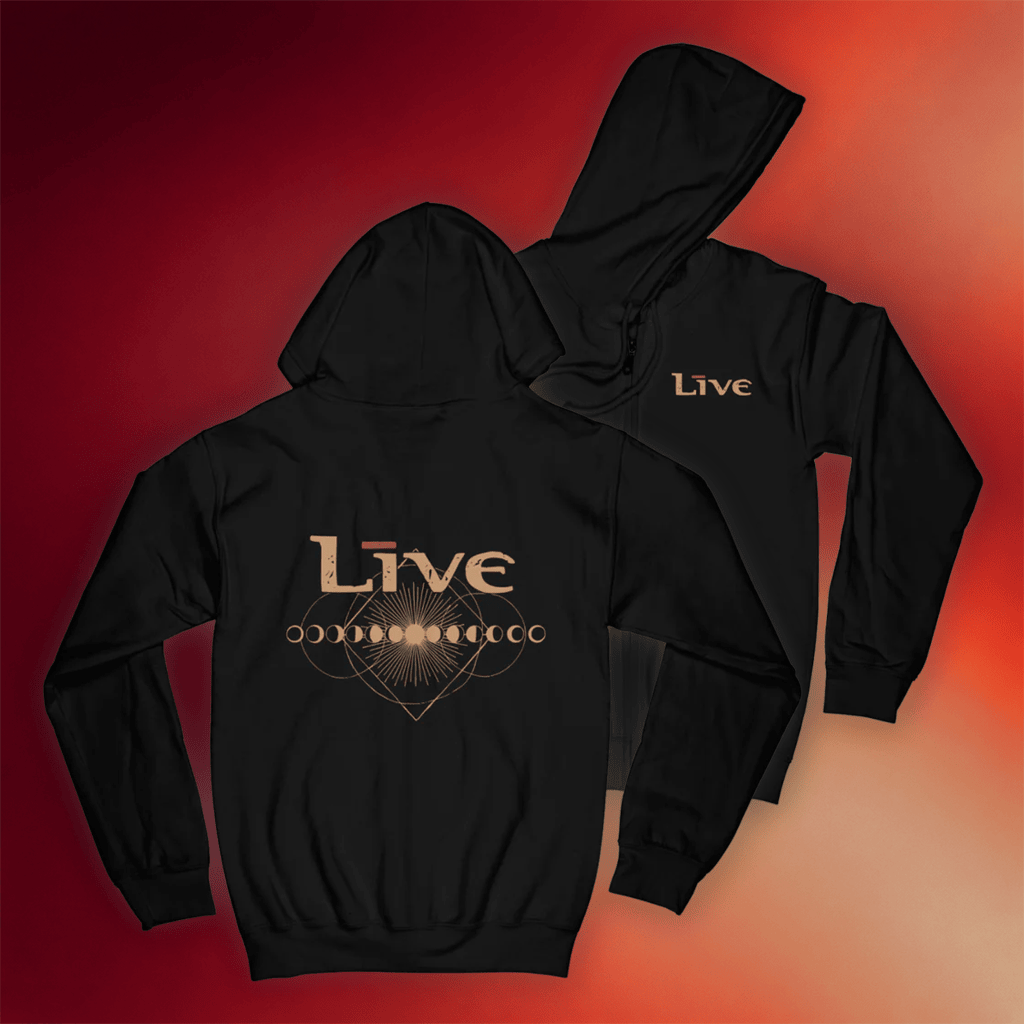 Live The Band Merch 2026 Moon Zip Hoodie Cool Gifts For Music Lovers