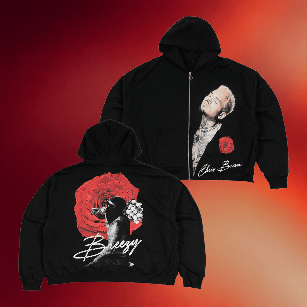 Chris Brown Merch 2026 Breezy Rose Zip Hoodie Breezy Bowl Merch Gifts For Music Lovers_