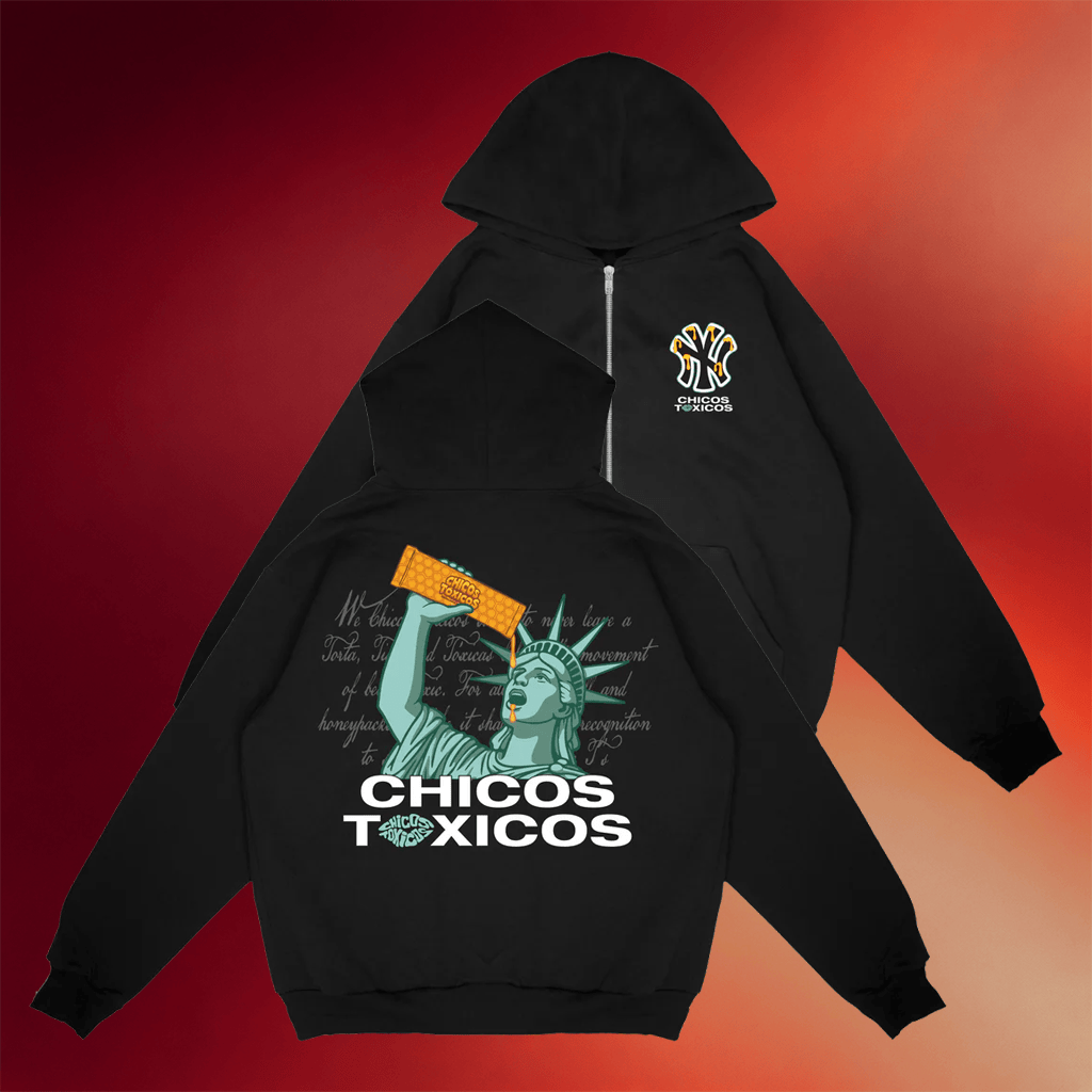 Chicos Toxicos Merch 2026 New York Homage Zip Hoodie Statue Of Liberty Funny Gifts