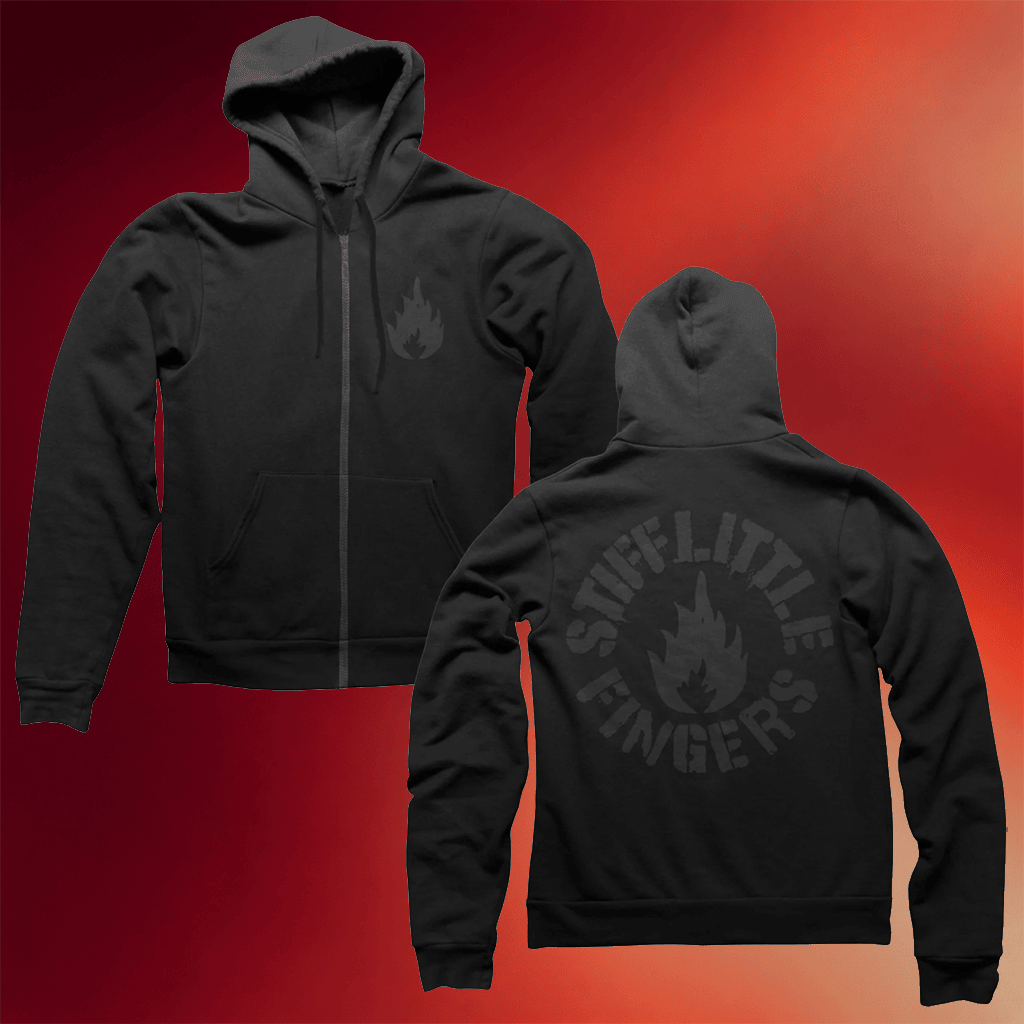 Stiff Little Fingers Merch 2026 Flame Black Zip Hoodie Gifts For Band Fans