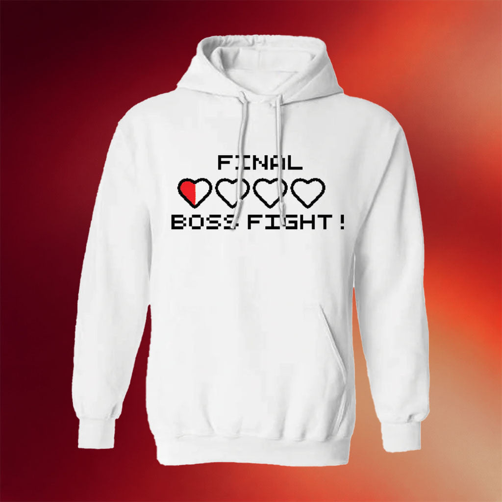 FinalBossFight Merch 2026 Heart Hoodie White FinalBossFight Band Merch Gifts For Fans