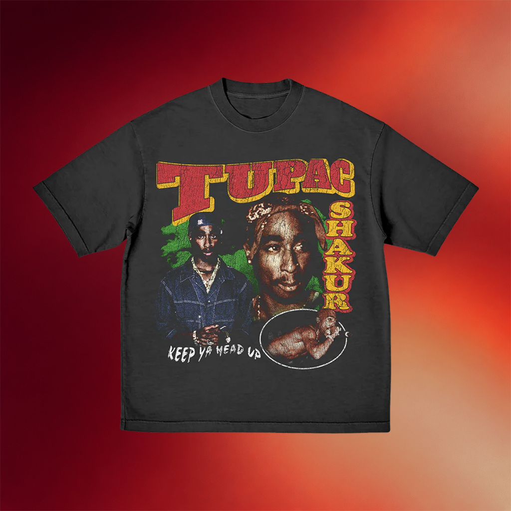 2Pac Merch 2026 Keep Ya Head Up Collage T-Shirt Tupac Shakur Shirt Best Gifts For Rapper Fans