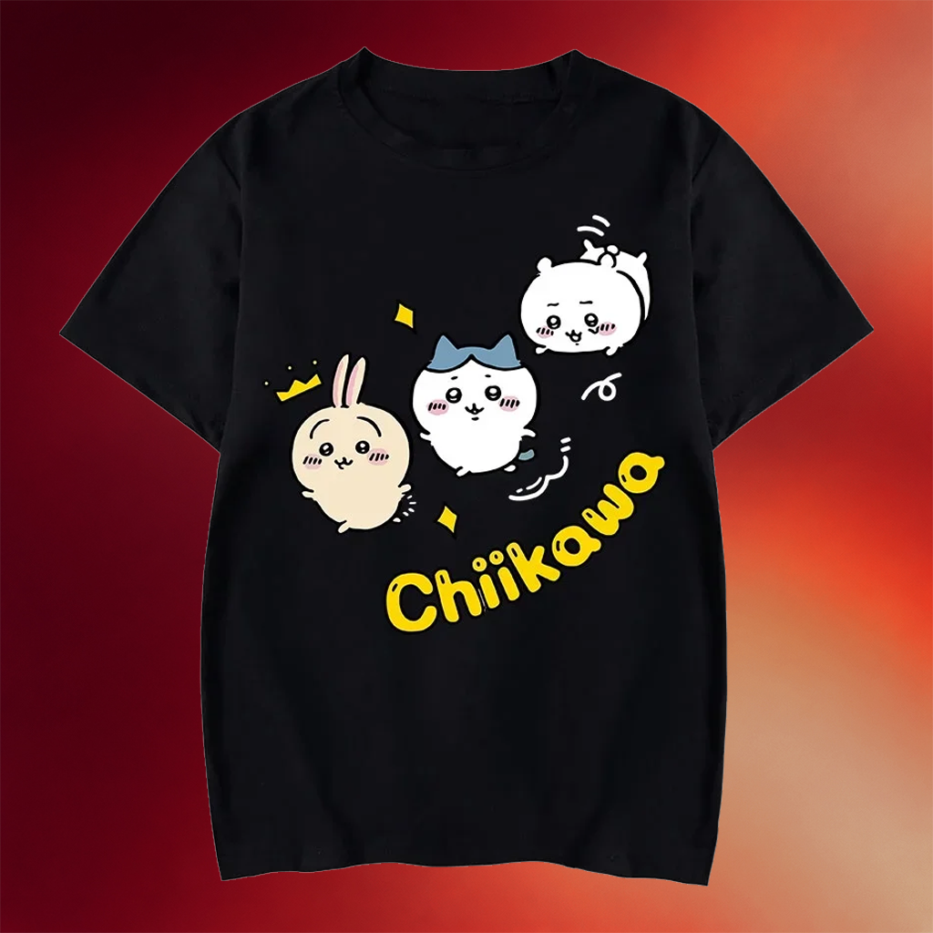 ChiiKawa Merch 2026 Japanese Cartoon ChiiKawa T-Shirt Black Gifts For Anime Lovers