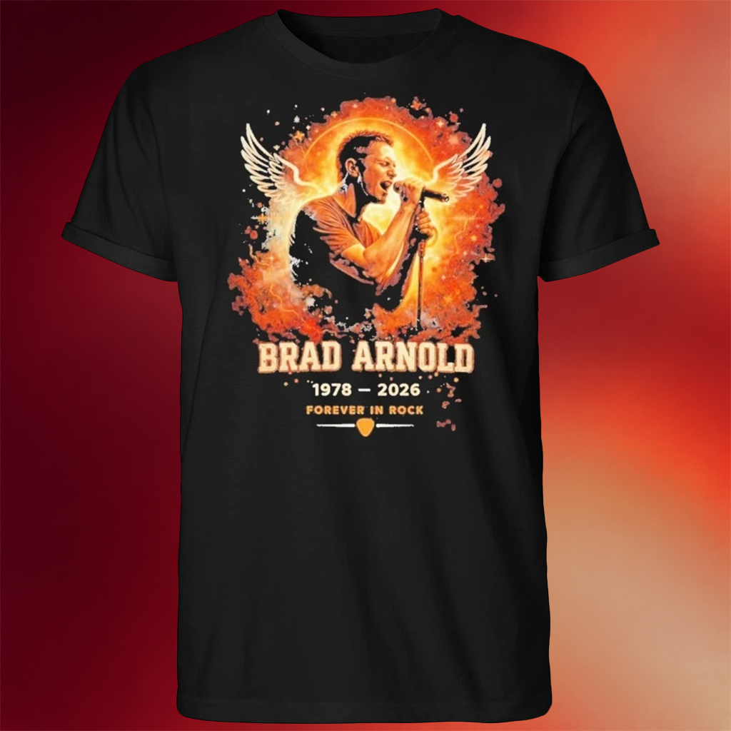 Brad Arnold 1978-2026 Rock Memorial Forever In Rock T-Shirt Brad Arnold Merch Fans Gifts