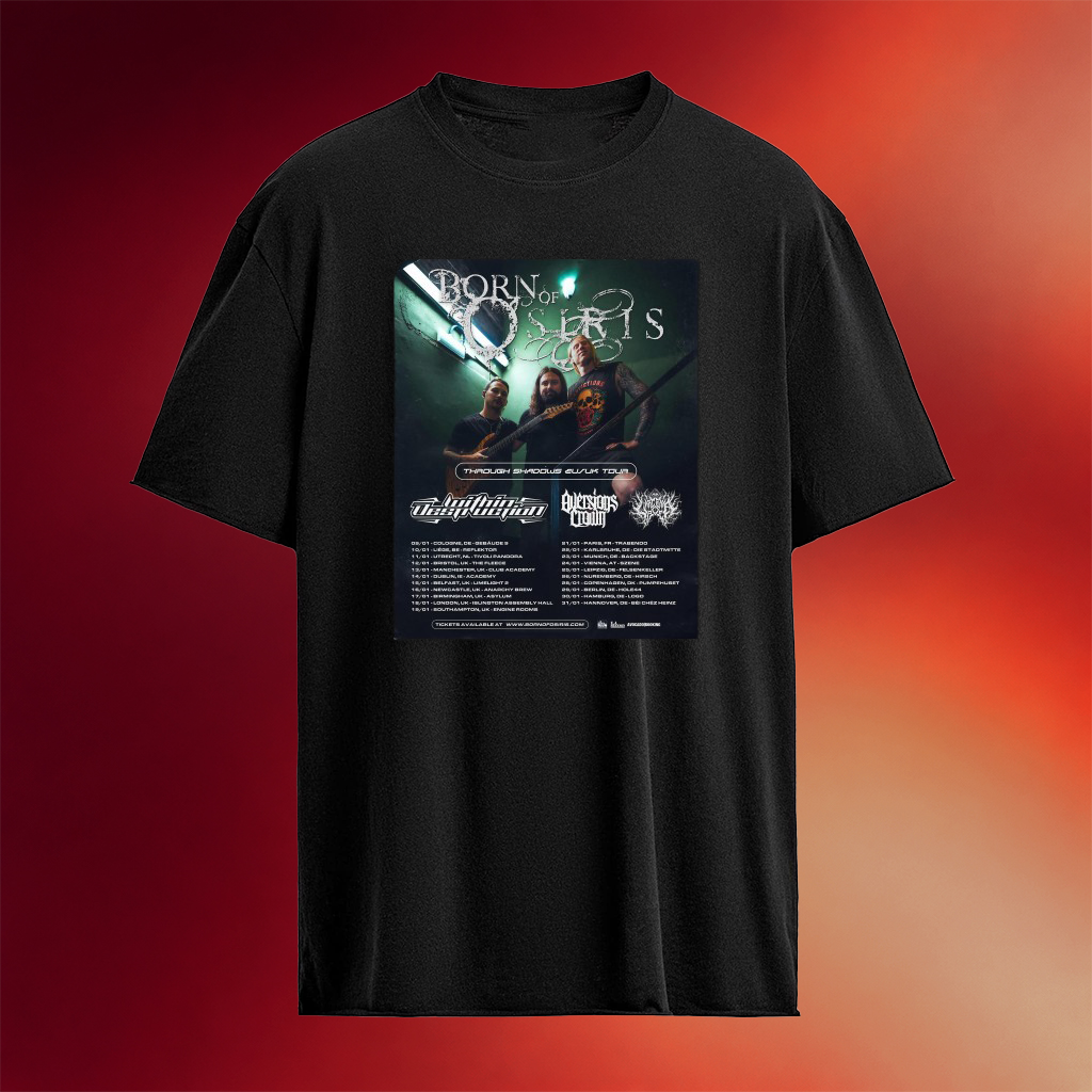 Born Of Osiris Through Shadows EU UK Tour 2026 Dates T-Shirt Born Of Osiris Merch Fans Gifts