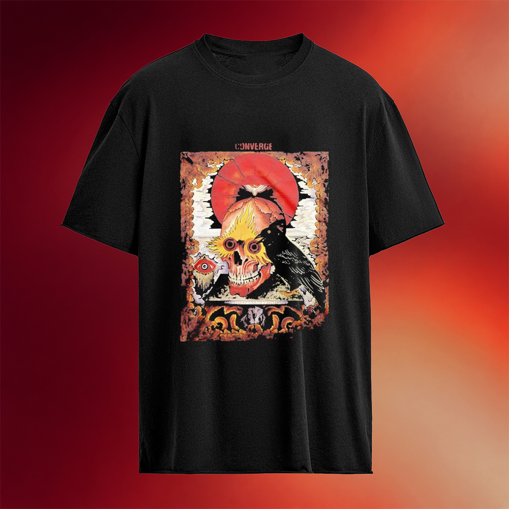 Converge Hooper Crow Skull T-Shirt Converge Merch Gifts For Music Lovers
