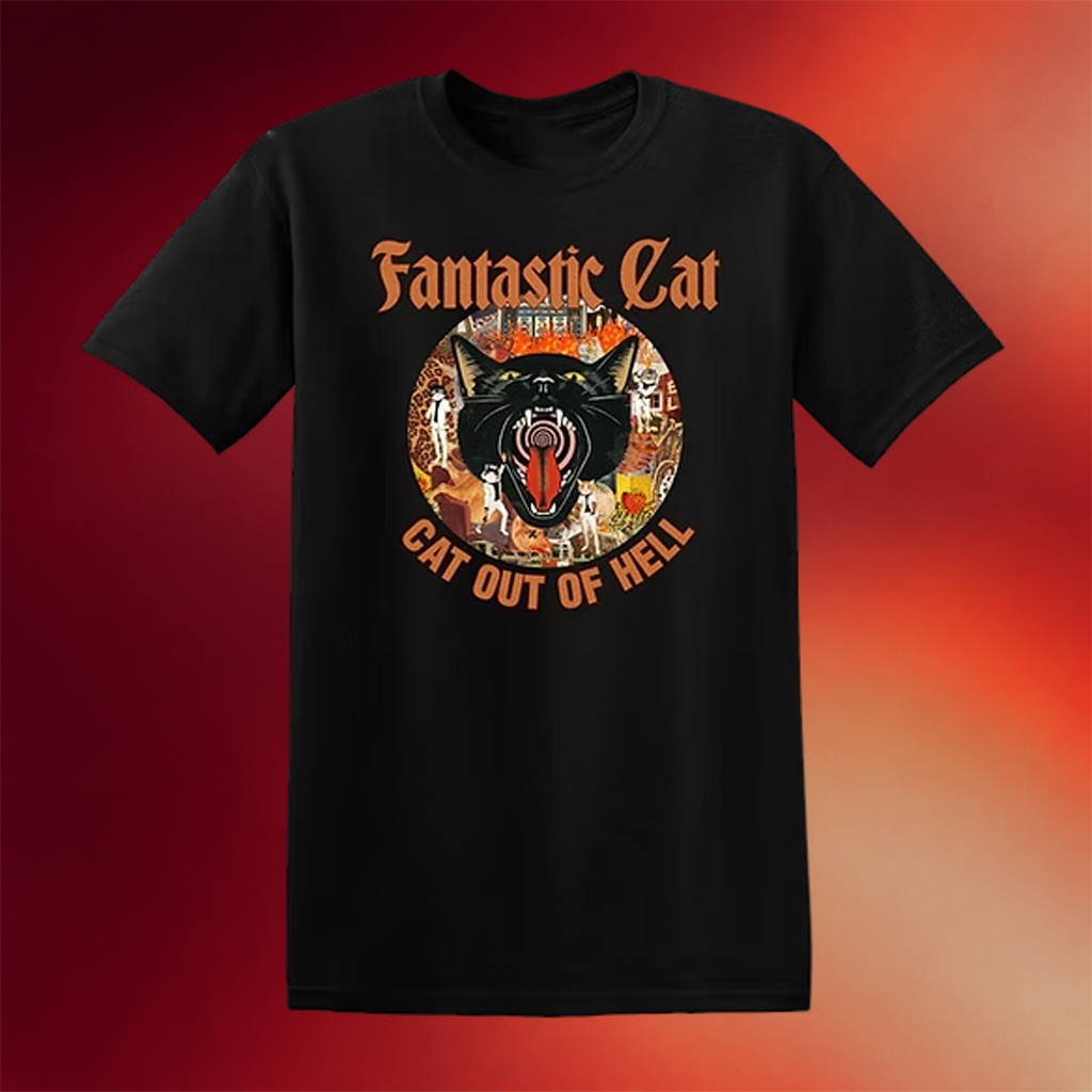 Fantastic Cat Merch Cat Out Of Hell T-Shirt Present For Husband