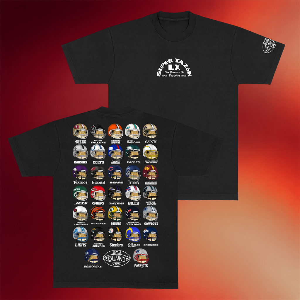 El Supertazon Merch Bad Bunny Super Tazon Helmet T-Shirt Presents For Football Fans