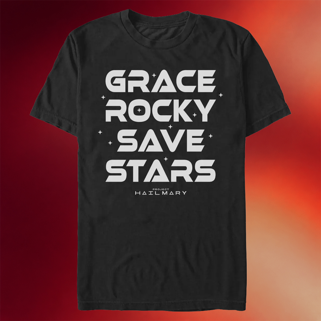 Project Hail Mary Merch 2026 Grace Rocky Save Stars T-Shirt Gifts Ideas For Father