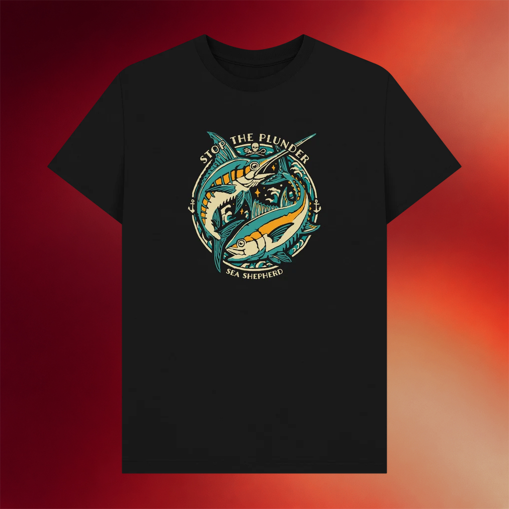 Sea Shepherd Merch 2026 Mediterranean Wildlife T-Shirt Stop The Plunder Shirt Gifts For Besties