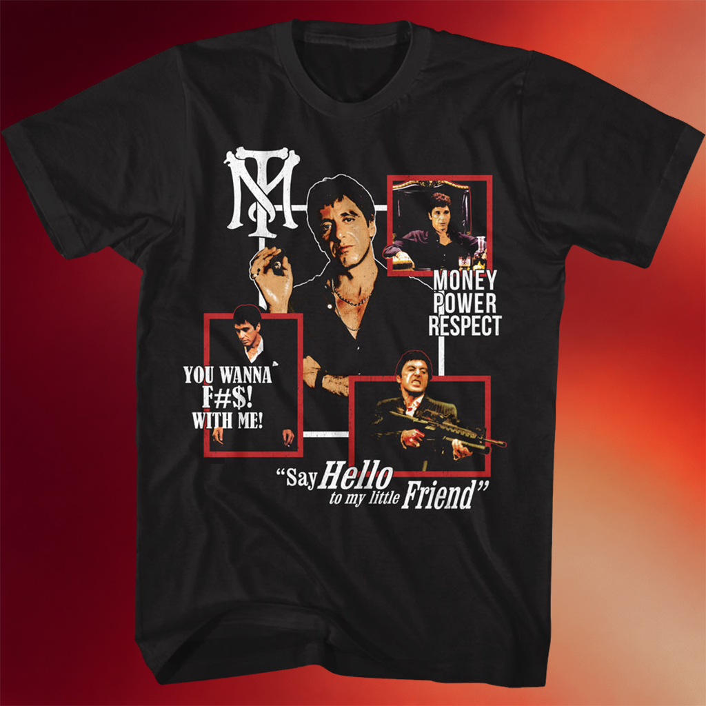 Scarface Shirt Tony Montana Quotes Collage Scarface T-Shirt Good Father_s Day Presents