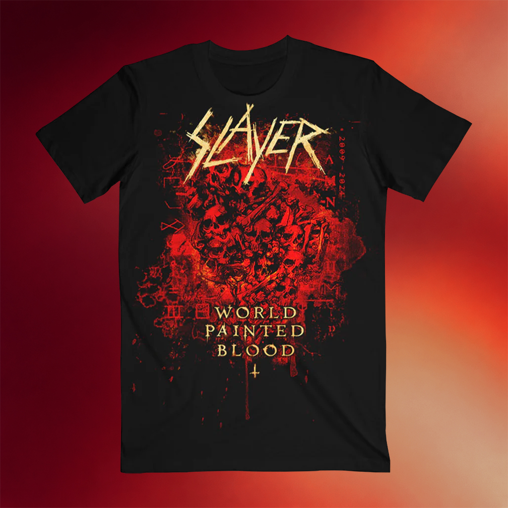 Slayer Merch World Painted Blood Skulls T-Shirt Slayer Shirt Good Gifts For Son