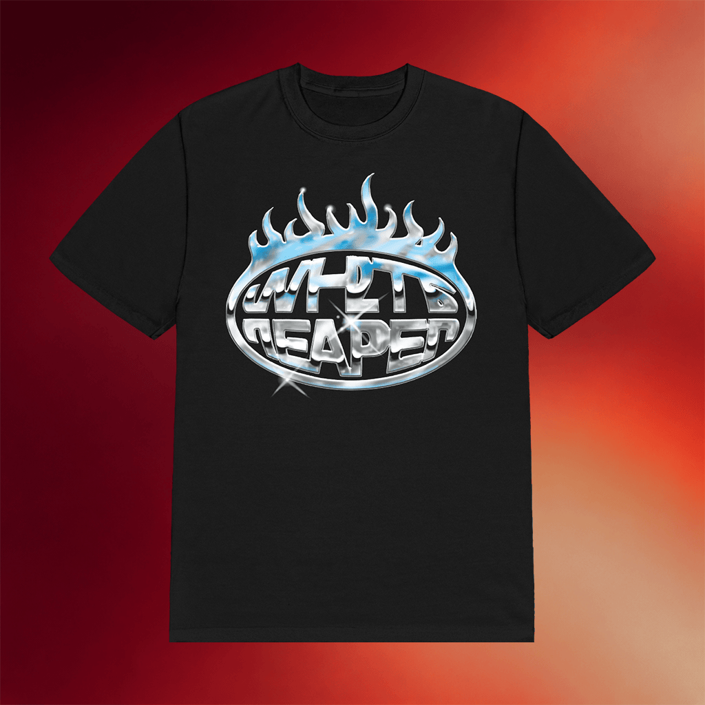 White Reaper Merch 2026 Chrome Flame Logo T-Shirt White Reaper Shirt Music Gift Ideas For Guys