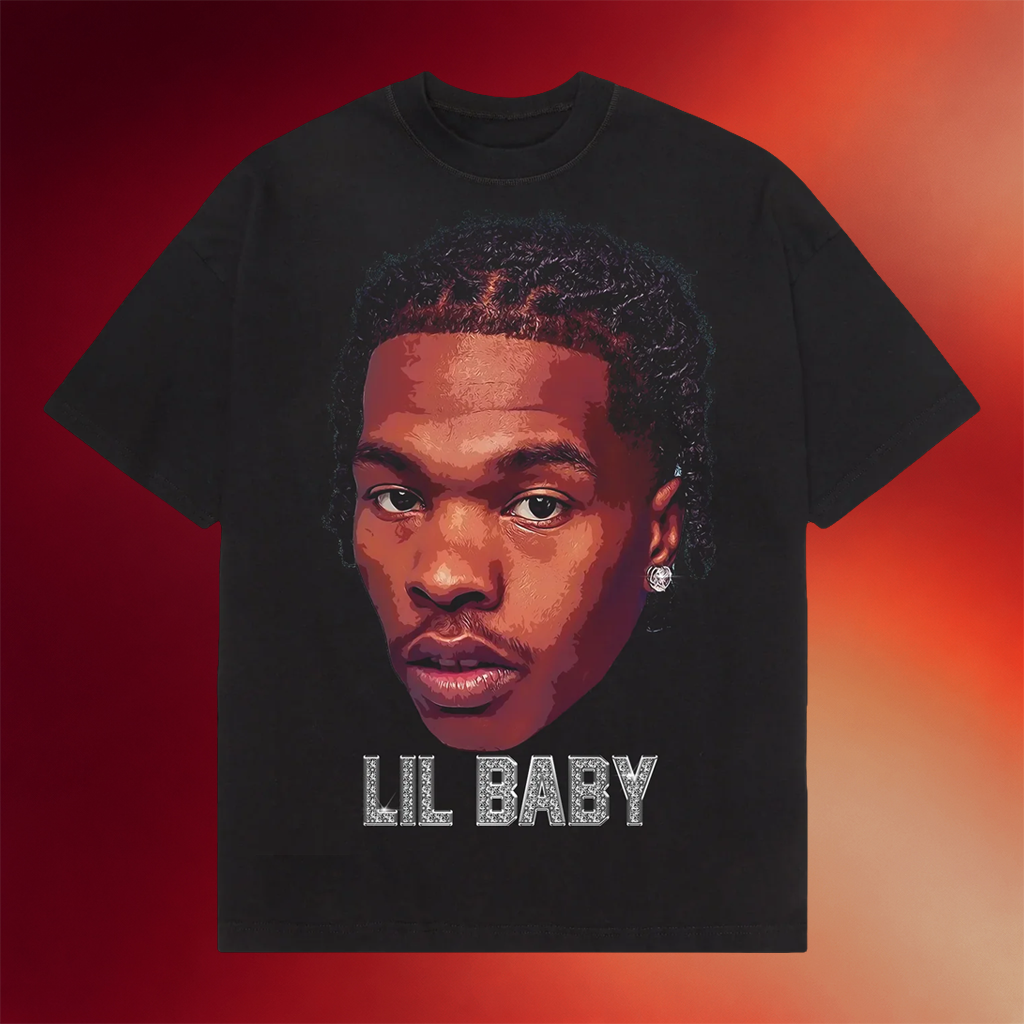 Fusion Pieces Merch Lil Baby Big Face T-Shirt Lil Baby Merch Birthday Gifts For Him Rap Lovers