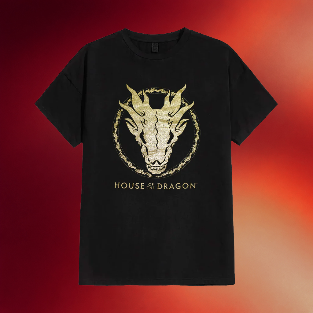 Game Of Thrones Merch Gold Ink Skull T-Shirt House Of The Dragon Shirt Gifts For Besties