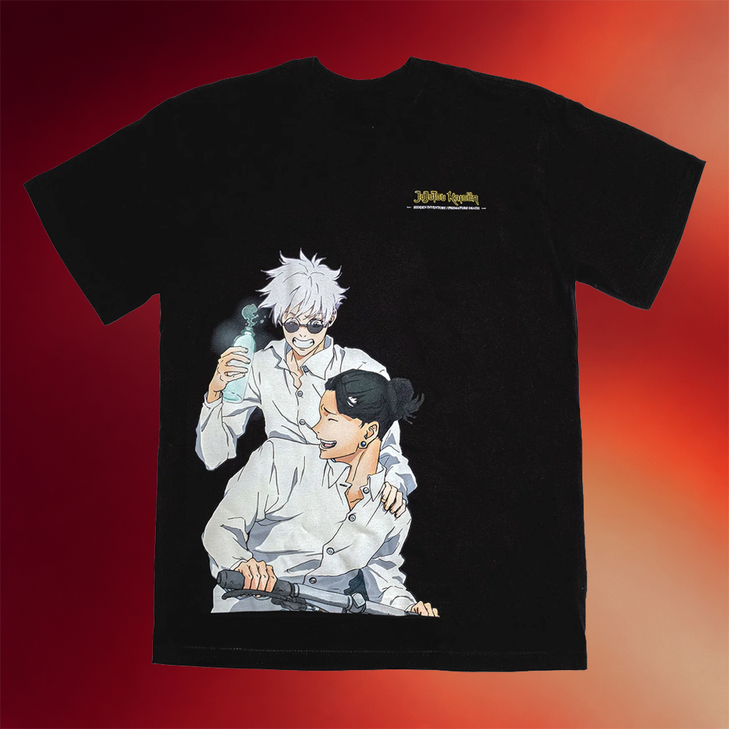 Jujutsu Kaisen Merch 2026 Gojo Geto Bike T-Shirt Black Best Gifts For Manga Fans