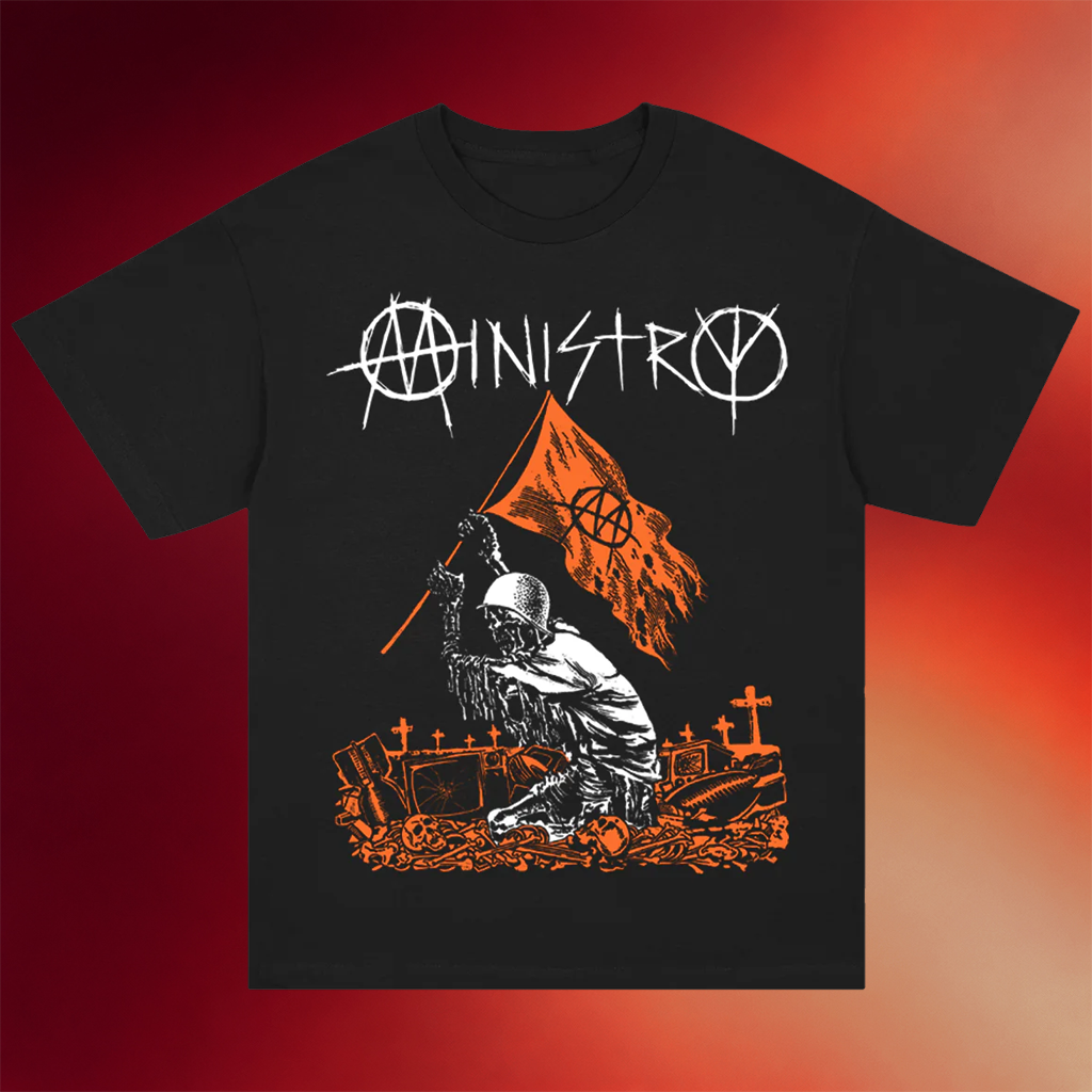 Ministry Merch 2026 Flag Waver T-Shirt Black Best Gifts For Band Fans