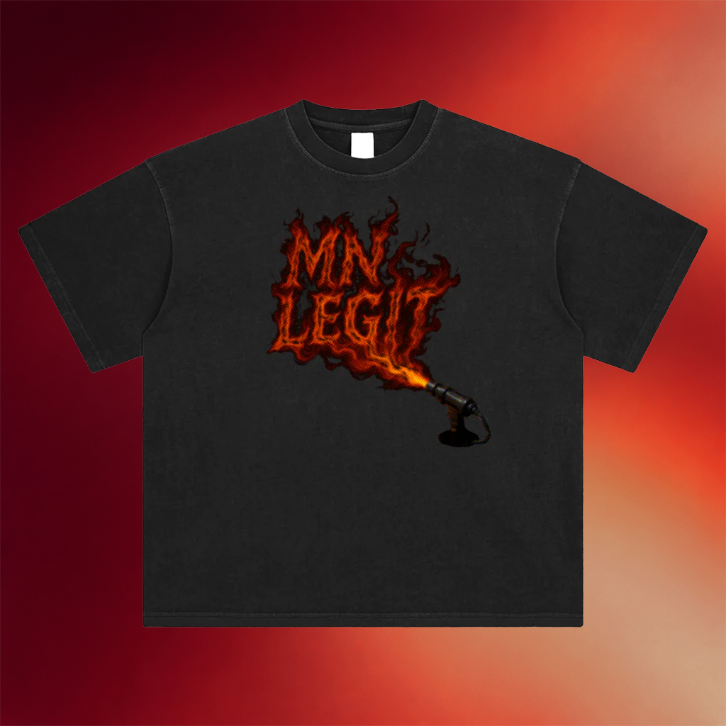 MN Legit Merch 2026 Legit Flame Wash T-Shirt Gift Ideas For Boyfriend