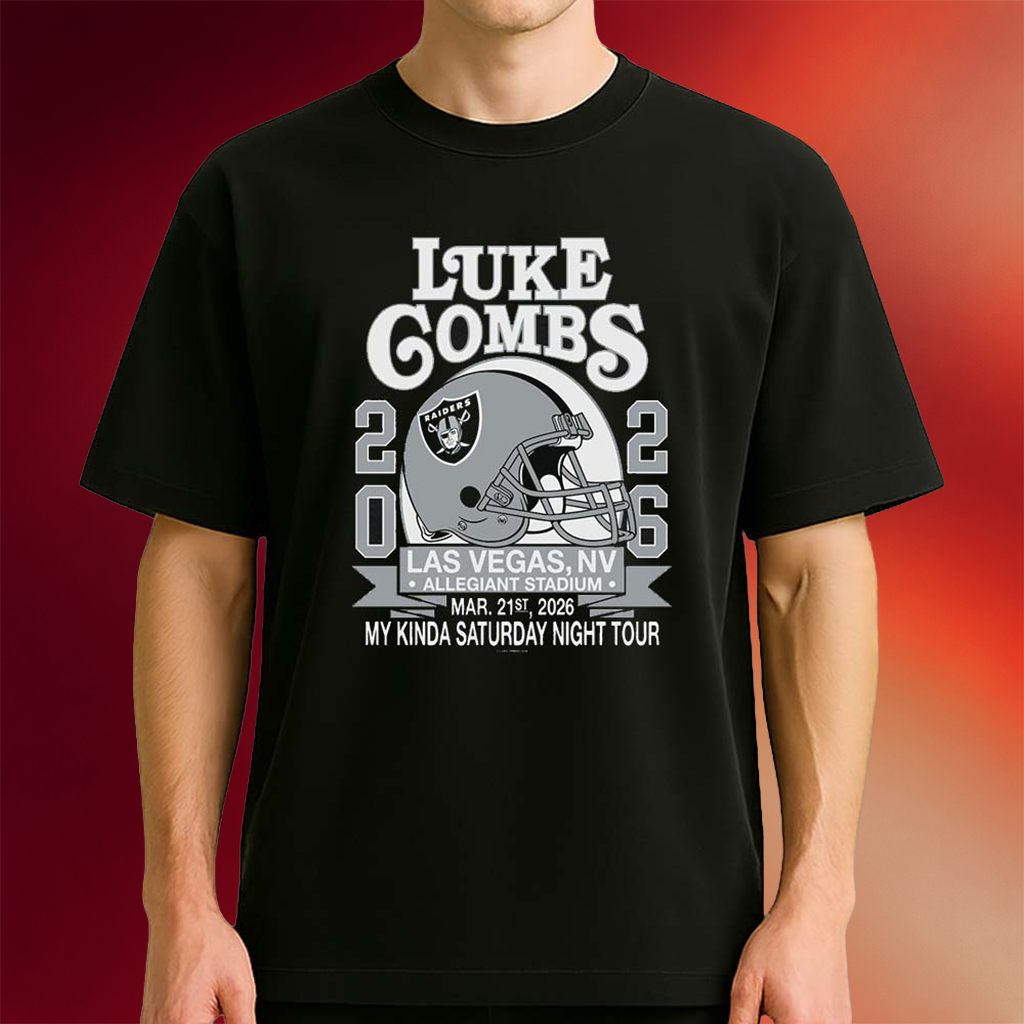 Luke Combs X Las Vegas Raiders Show T-Shirt 2026 My Kinda Saturday Night Tour Shirt Fan Merch