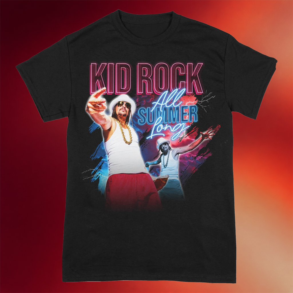 Kid Rock Merch 2026 All Summer Long Neon T-Shirt Music Gift Ideas For Guys