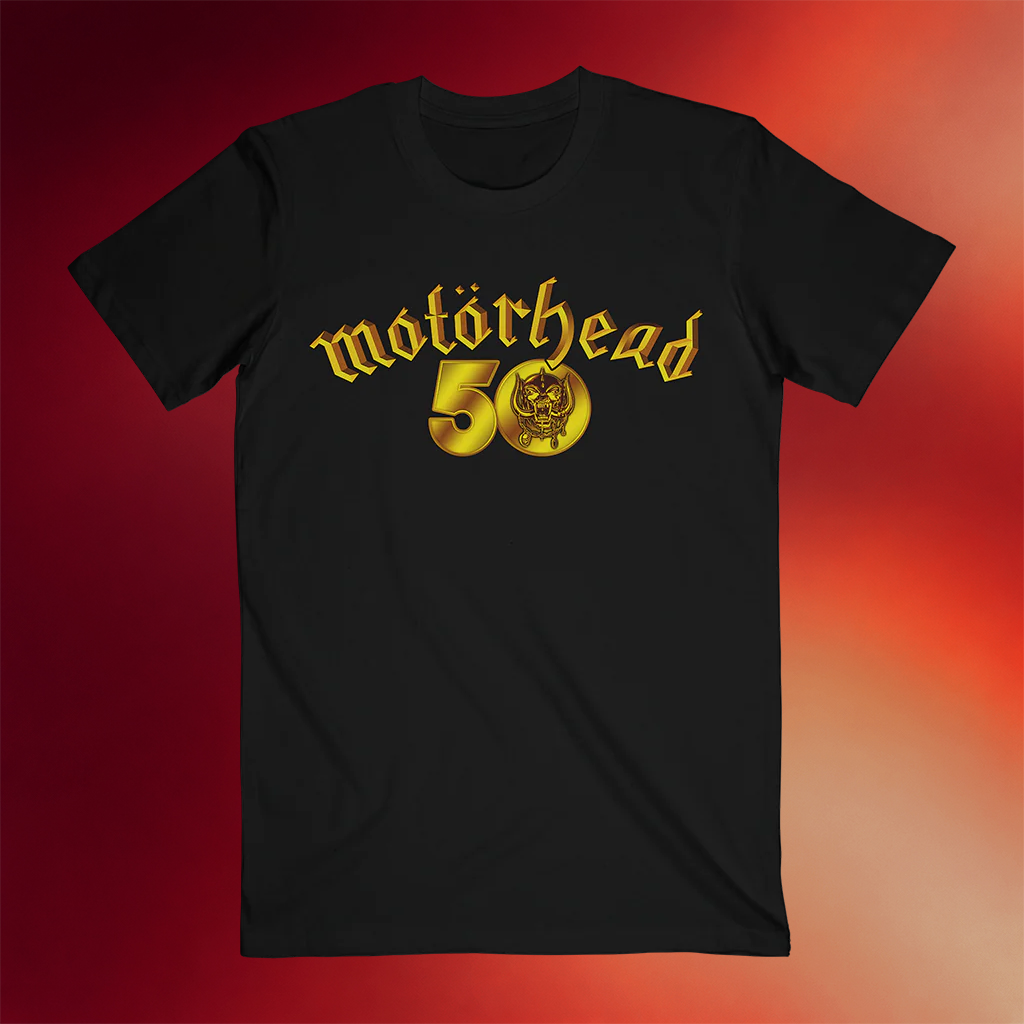 Motorhead Merch 2026 50th Anniversary Gold Logo T-Shirt Best Gifts For Rock Band Fans