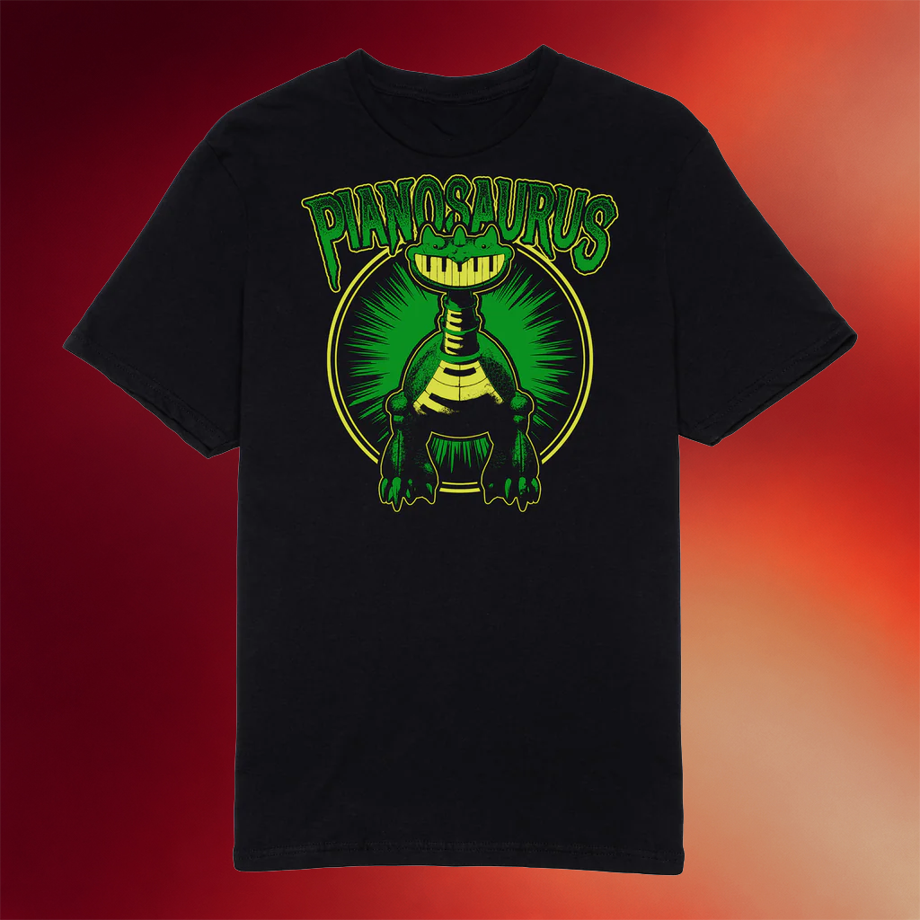 Poppy Playtime Merch Pianosaurus Black T-Shirt Birthday Gift Ideas For Boyfriend